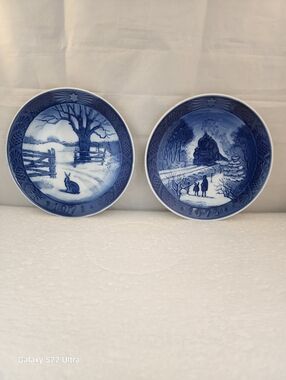 Royal Copenhagen Collector Plates Winter Hare & Going Home for Christmas